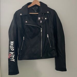 Sanrio x Forever 21 "Hello Kitty & Friends" collection faux leather moto jacket